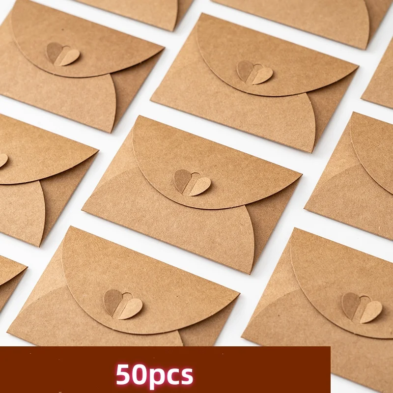 Bview Art 50 Pcs Vintage Love Letter Set with Heart Clasp, Kraft Envelopes & Paper for Couples