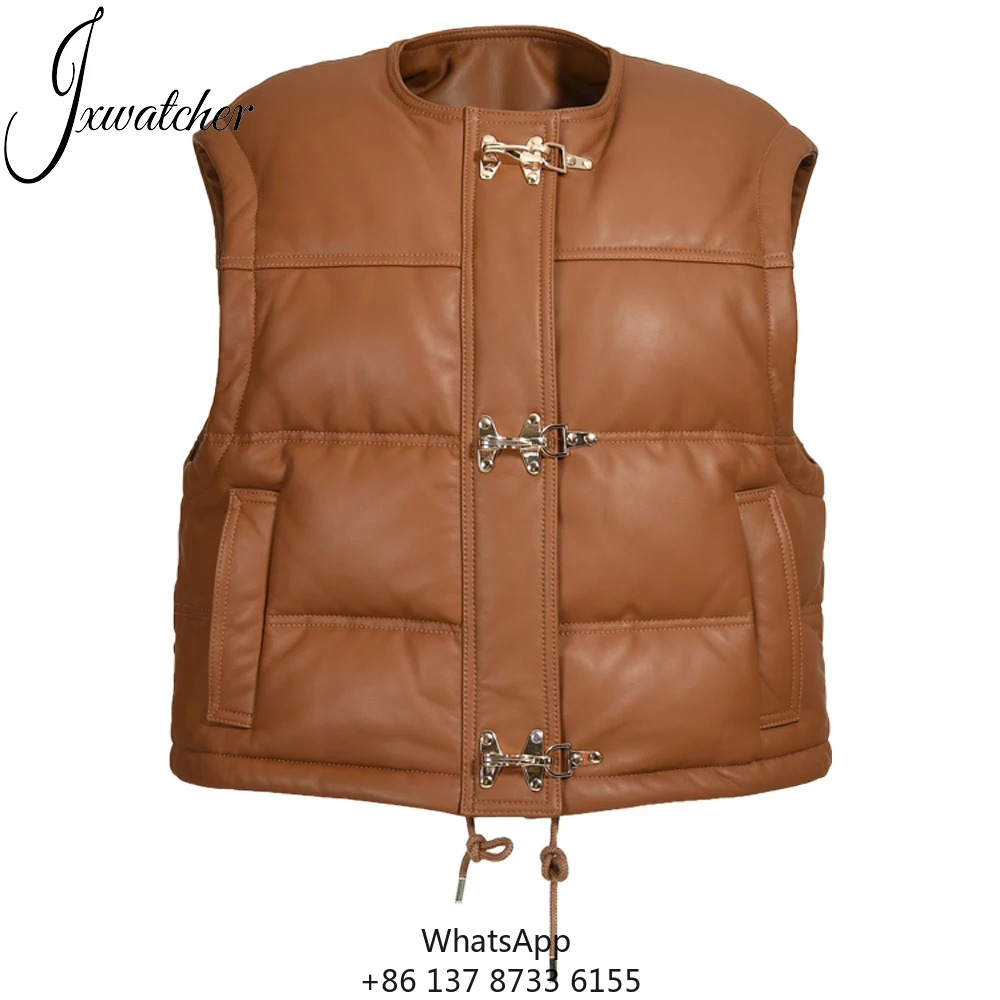 

Оптовая продажа: Новая теплая унисекс-куртка без рукавов из натуральной овчины с наполнителем из пуха и пера, осенне-зимняя верхняя одежда, утепленная кожаная куртка для женщин