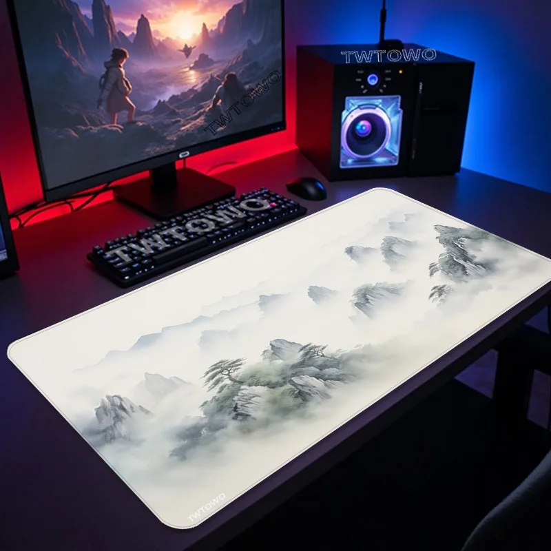 Mouse Pad Ink Landscape Painting Gamer XL Custom New Mousepad XXL Mechanical Keyboard Pad Soft Carpet Natural Rubber Mouse Mats