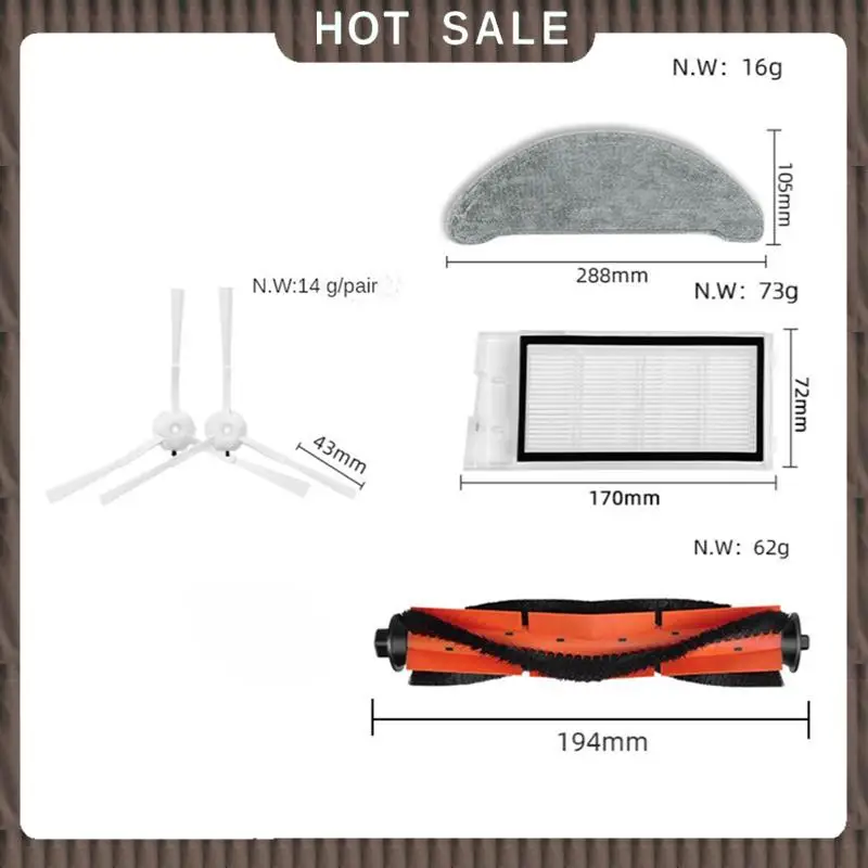 تسليم 24 ساعة جهاز آلي لتنظيف الأتربة فرشاة رئيسية فرشاة جانبية تصفية ممسحة القماش إكسسوارات قطع غيار عدة لشاومي Roidmi Eve P