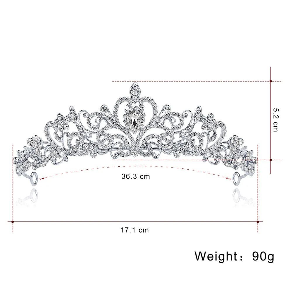 

Stunning Crystal Baroque Crown Tiara Headwear for Bridal Wedding Prom Pageant Party Birthday Valentine's Day Rhinestone Hair