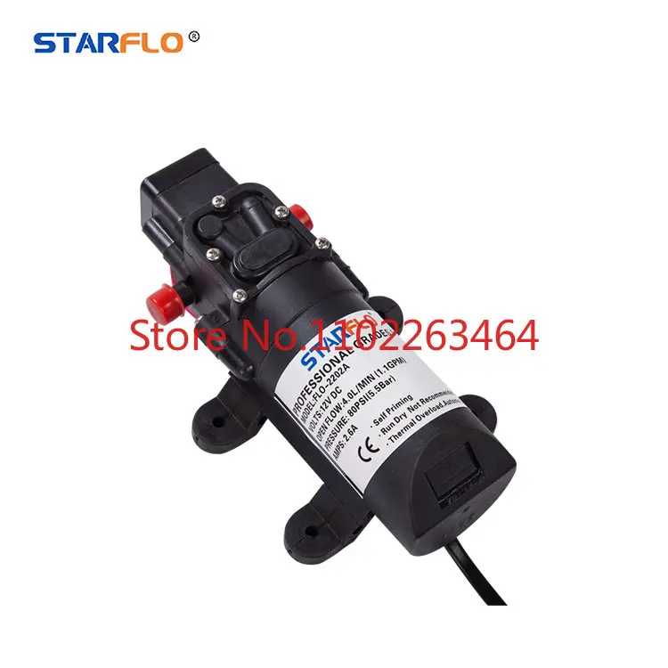 Battery powered plastic DC motor 4LPM 12 volt micro milk food grade self-priming diaphragm water pump