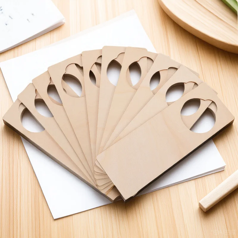 

10pcs Unfinished Wooden Doorknob Signs Blank Door Hangers DIY Wood Plaques Hanging Room Tags Not Disturb Cutout Pendant Decor
