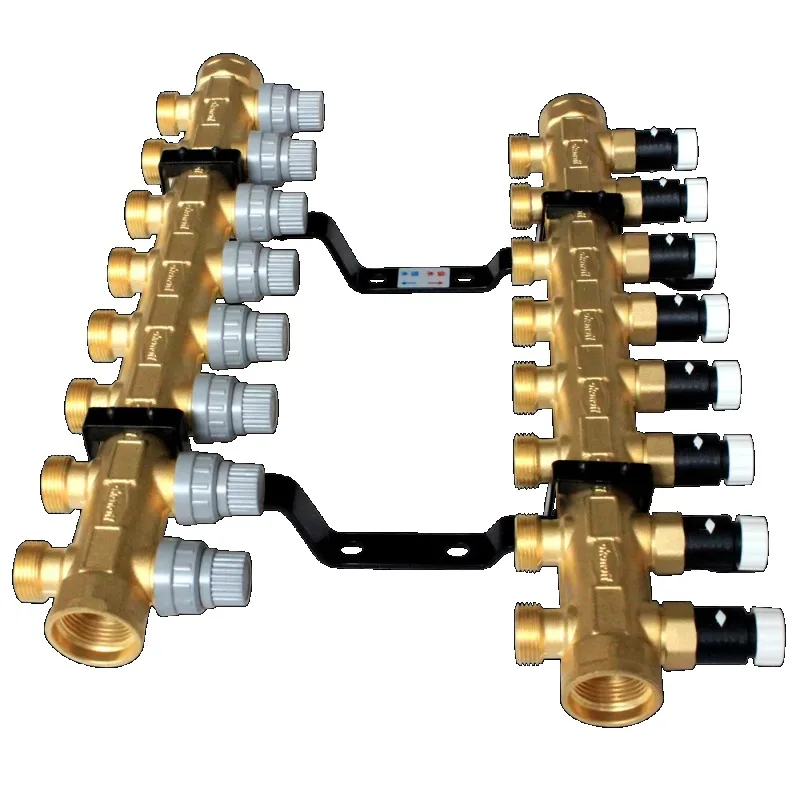 

8 Loops Underfloor Heating Water Mixing Temperature Control Brass Manifolds
