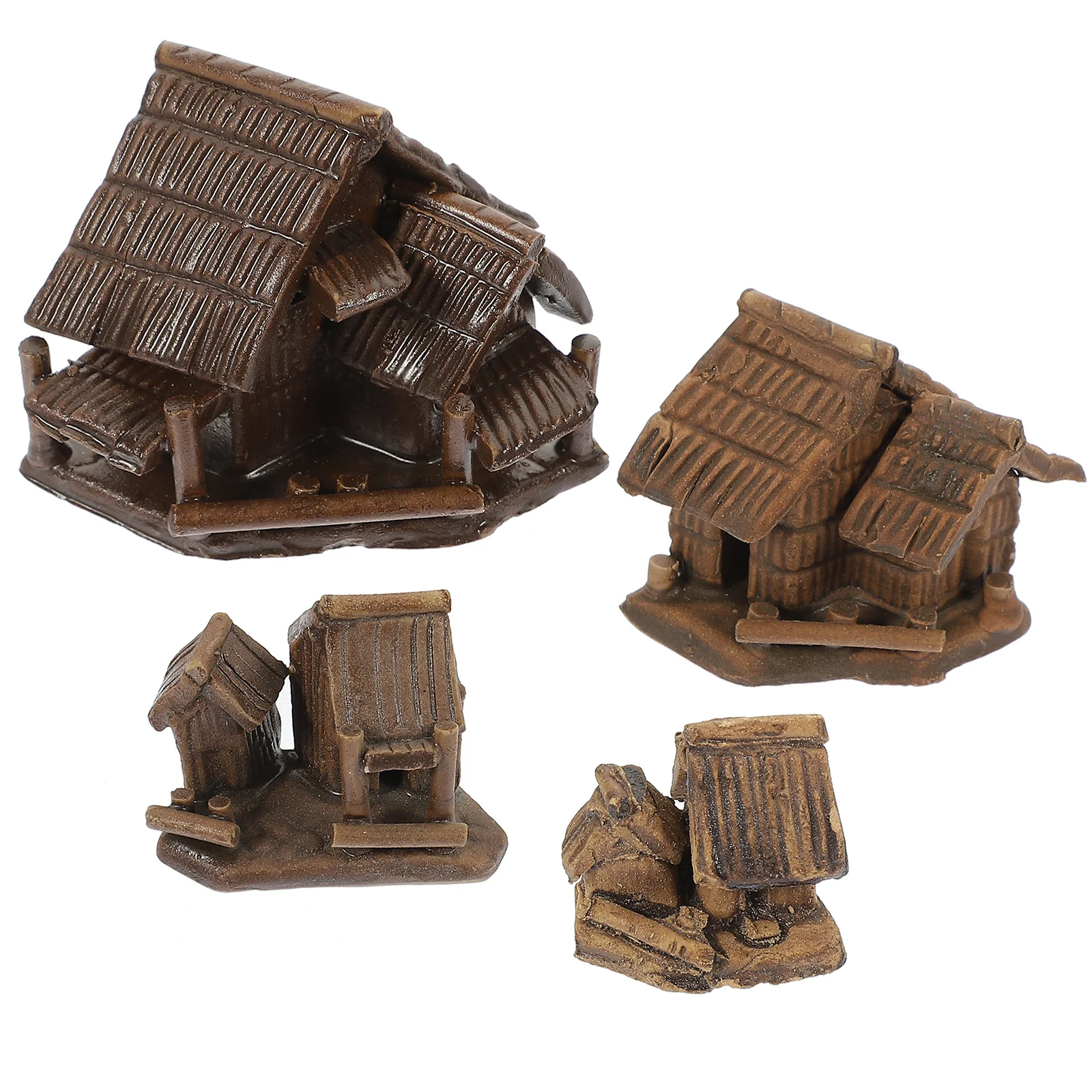 

4Pcs Miniature House Ceramic Tiny House Desktop Decoration Garden Landscape Mini Ornament Garden Decor Ceramic Crafts