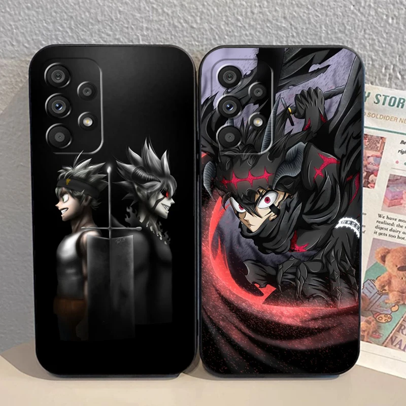 Anime B-Black C-Clover Cool For Samsung A53 A52 A33 A32 A51 A71 A21S A13 A73 A55 A22 A23 A35 A72 A54 A12 5G Black Back