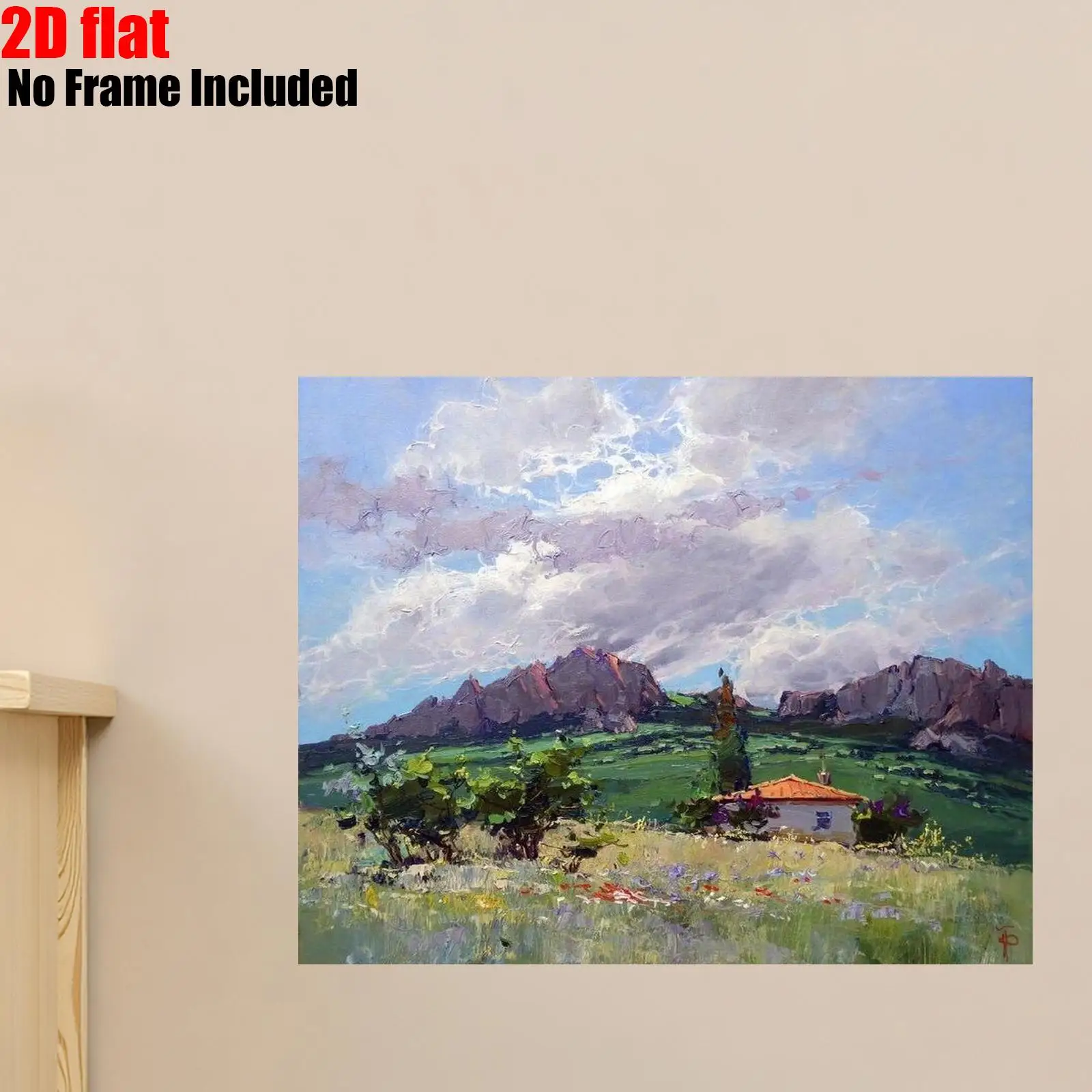Professional Art Use A 2D Flat Frameless Digital Painting Kit Suitable for Beginners, Featuring Acrylic Paints, a Canvas, Three