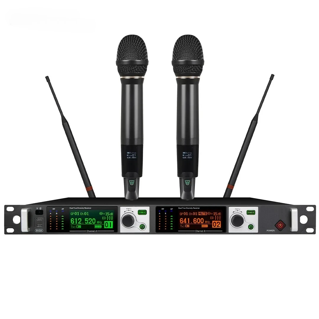

UHF Professional Conference Microphone Lapel Auto Tune Karaoke System Cordless Handheld Wireless Microphone