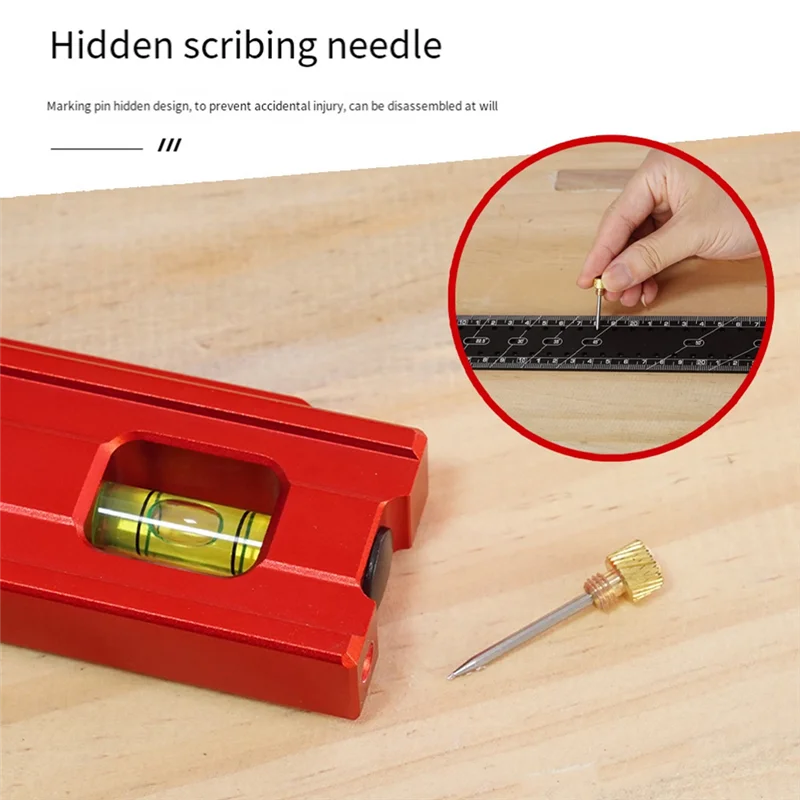 AB47-New High-Precision Aluminum Alloy Multi-Function 90 Degree Woodworking Square Combination Square Hole Ruler