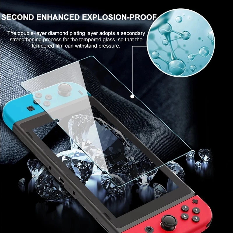 1/2/3 piezas Vidrio protector para Nintend Switch, protector de pantalla de cristal templado para Nintendos Switch Oled Lite NS Accesorios Película 4
