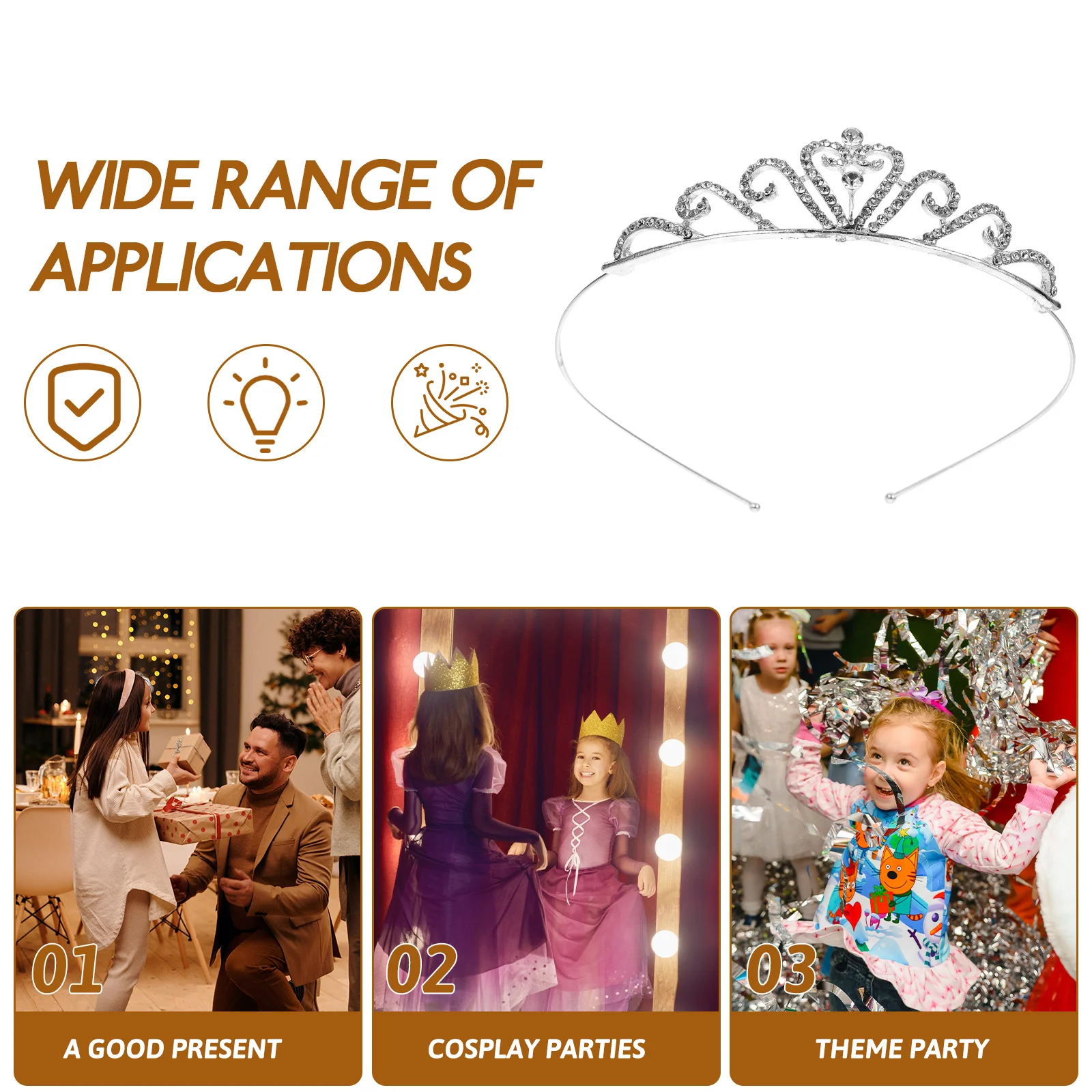 

s Rhinestone Hairband Silver Alloy Kids Girls Wedding Party Engagement 38cm 9.7x3cm Children Hair Barrettes Hair