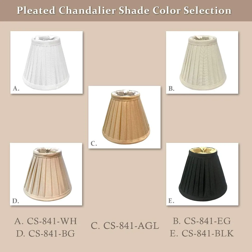 ظلال الثريا ذات الطراز الإمبراطوري المطوي، مجموعة من 6 قطع، 3 × 6 × 5 بوصات، بيج، عبوة كبيرة لديكور الإضاءة المنزلية #4