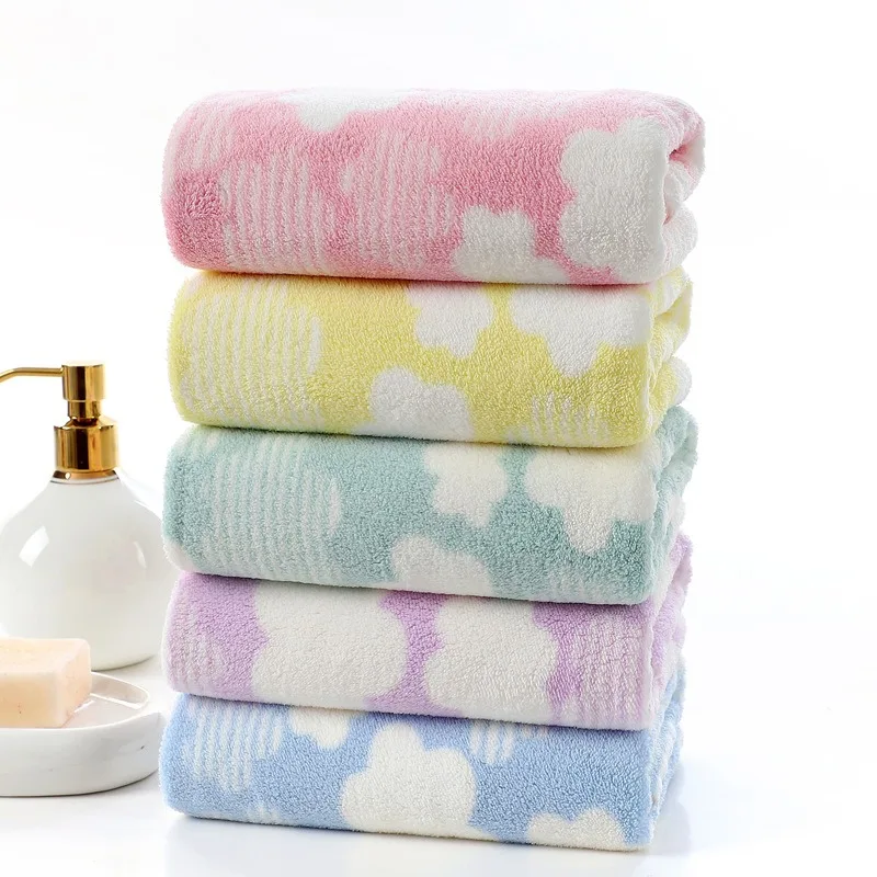 Large Coral Velvet Dry Hair Towel Microfiber Swimming Hand Bath Towel Set Bathroom Towel Microfiber Bath Towel Set Two In One