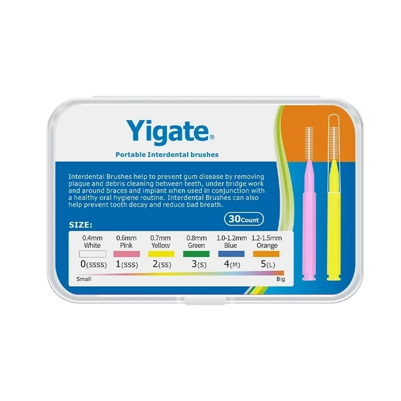 30 pz/scatola principiante I a forma di dente filo interdentale spazzola per la pulizia stuzzicadenti spazzolino per denti dentale ortodontico strumento per l'igiene orale
