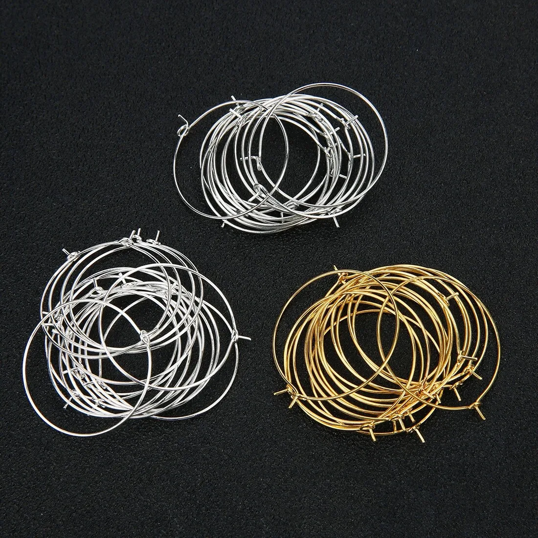 50pcs Iron Hoop Earrings Blank Findings 20MM - 40MM for DIY Making Accessories