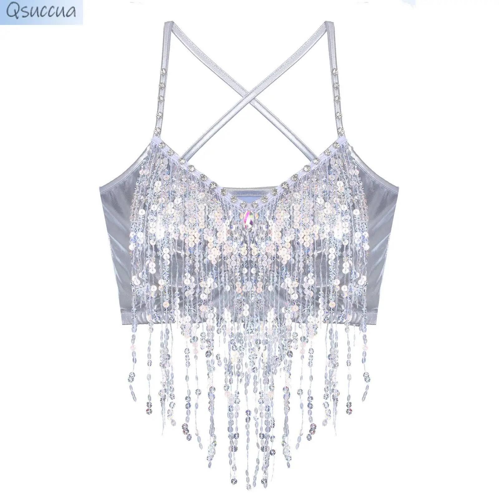 Danza del ventre fionda europea e americana nappa vestiti da ballo paillettes top Performance vestiti reggiseni vestiti da ballo per le vacanze