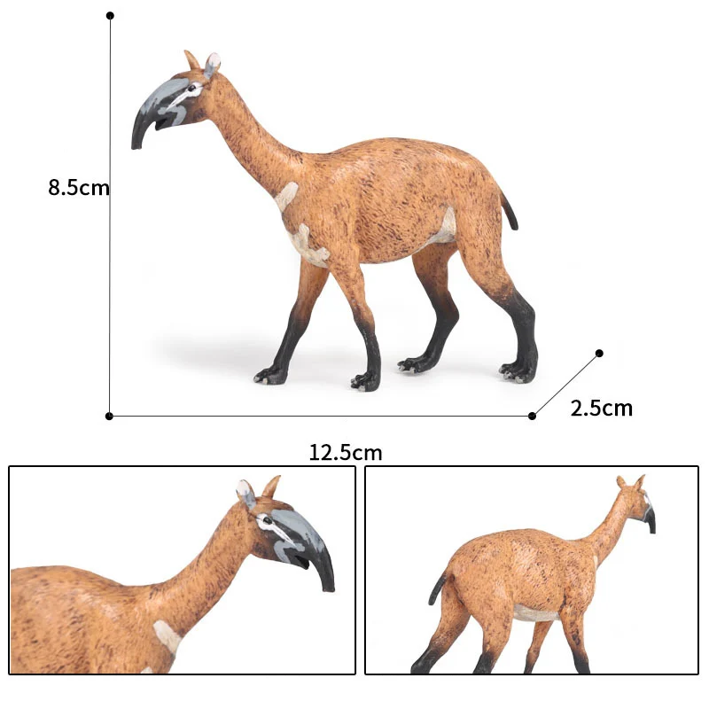 Children\'s simulated animal model dinosaur ancient animal model toy long necked camel Macrauchenia bow animaldecoration