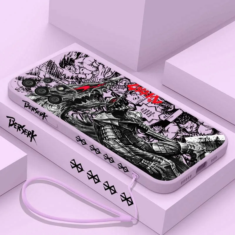 Hot Anime Berserk Zodd Guts Cover For Samsung Galaxy A73 A71 A55 A54 A53 A51 A17 A16 A07 A06 A05 Liquid Left Rope Phone Case view 5