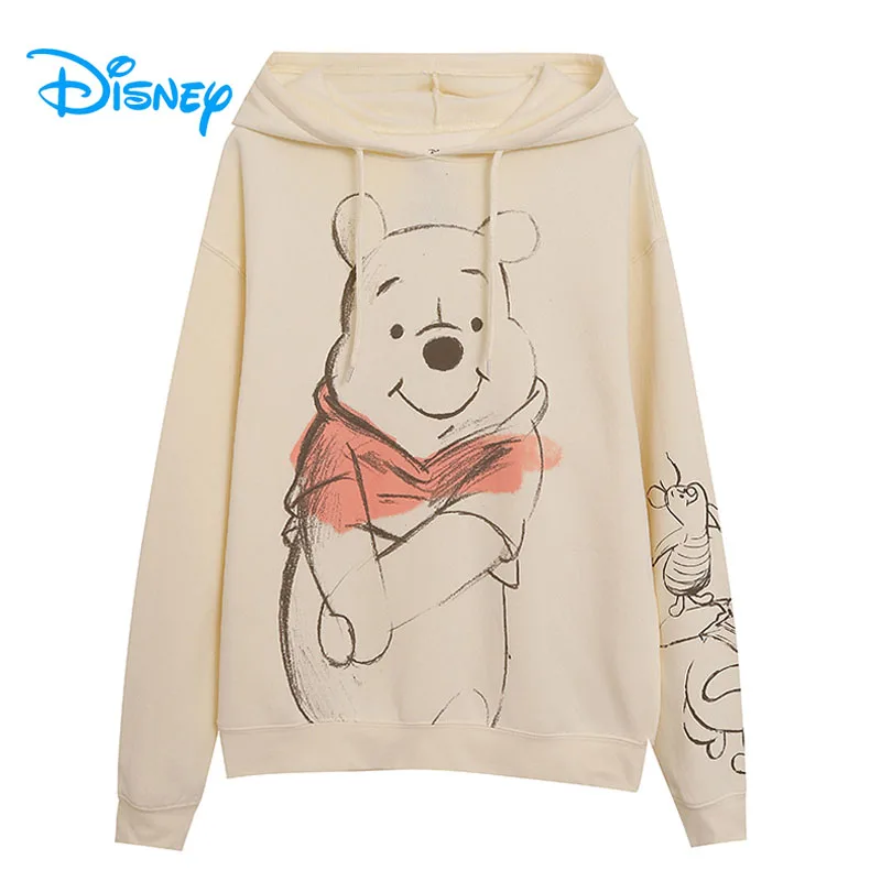 Disney Winnie the Pooh Tigger Fleece Hooded Sweatshirt Women Graffiti Hoodies Jacket Casual Cartoon Pullover Tops Jumper Femme