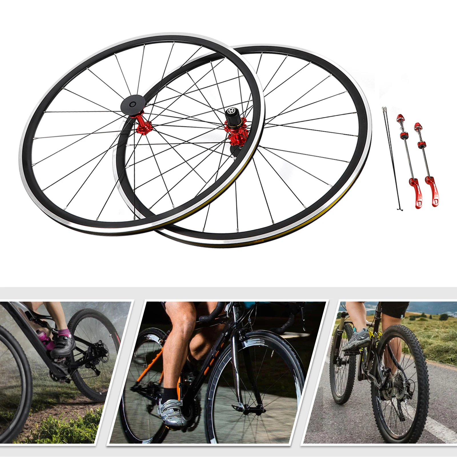 700C Fahrrad-Laufradsatz, doppellagige Alu-Minum-Legierungsräder, Rennrad-Räder, Vorder- und Hinterradsatz, Bär, ca. 661 Pfund (vorne + hinten)