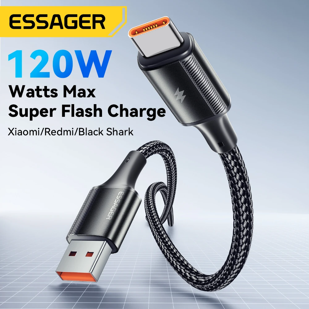 Essager 120W 6A Fast Charging Cable Type C Quick Charge Cable For Xiaomi 14 Ultra Huawei Samsung Oneplus USB Type C Data Cables