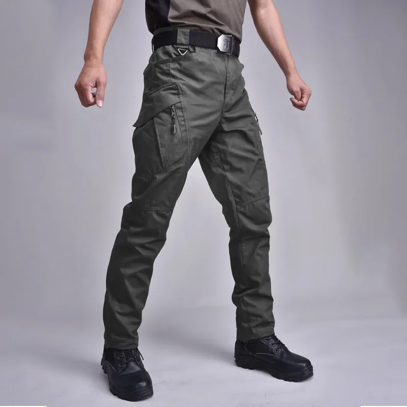 Hunting Pants Mens Outdoor sports Multiple Pocket Elasticity Urban Commuter Trousers Men Slim Fat Cargo Pant 5XL