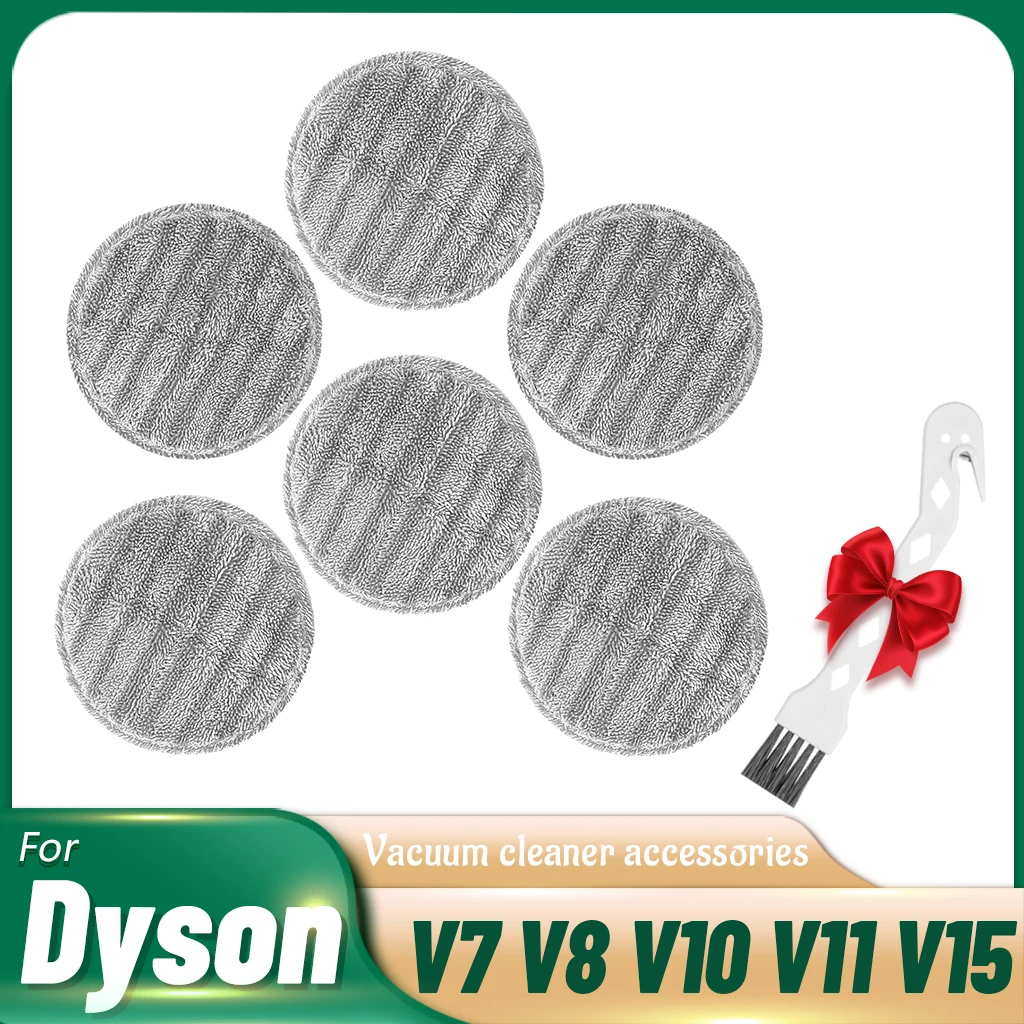 Электрическая тряпка для швабры V15, сменная насадка для пылесоса Dyson V15 V11 V10 V8 V7, 6 моющихся подушечек для швабры, аксессуары