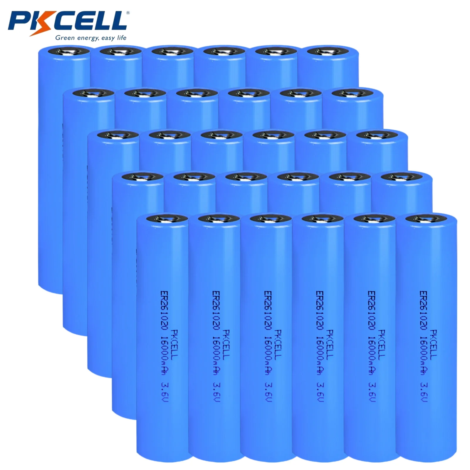 30PCS PKCELL 3.6V Battery ER261020 Non-rechargeable (Primary) 16000 mAh Batteries 18amp DBL C Cell Lithium Battery