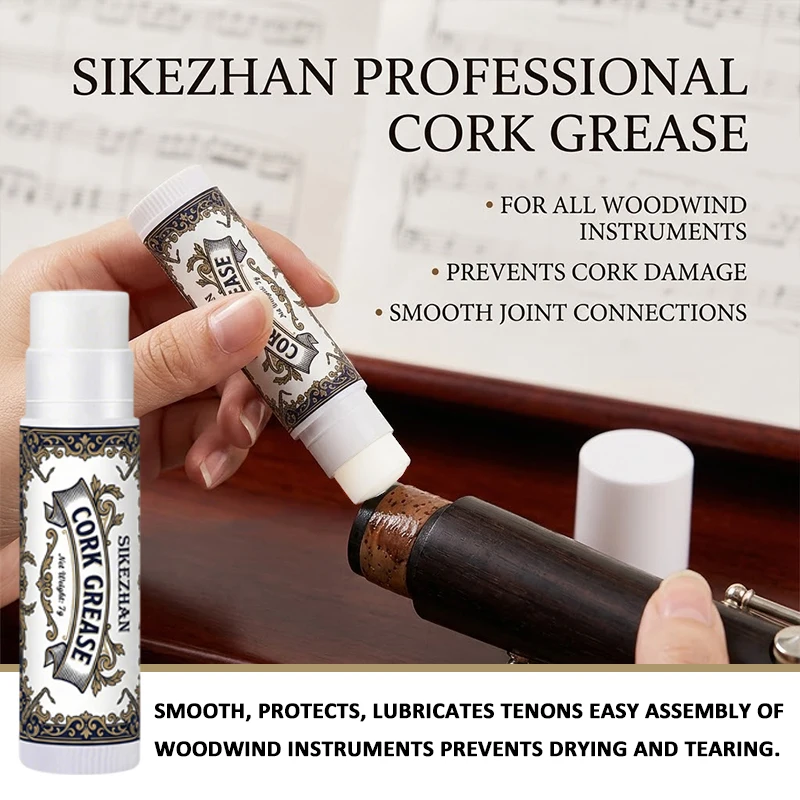 Graxa Profissional para Instrumentos de Sopro (Saxofone, Clarinete, Oboé, Flauta) - Manutenção SIKEZHAN 7g - Bastão Lubrificante