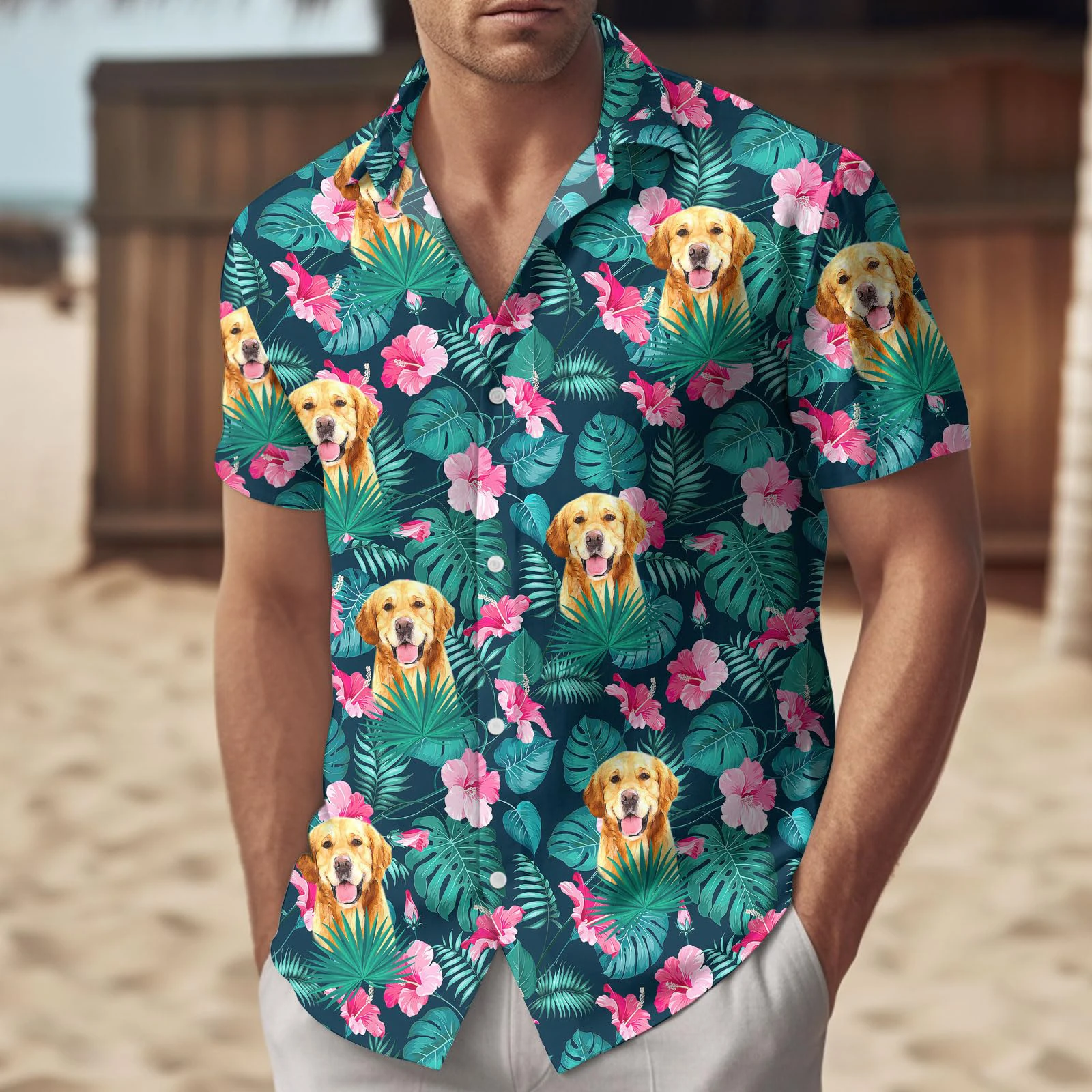 Chemise graphique florale de chien pour hommes, vêtements College en 3D, chemises d'animaux drôles, vêtements de plage décontractés, Y2K, Y-Revers