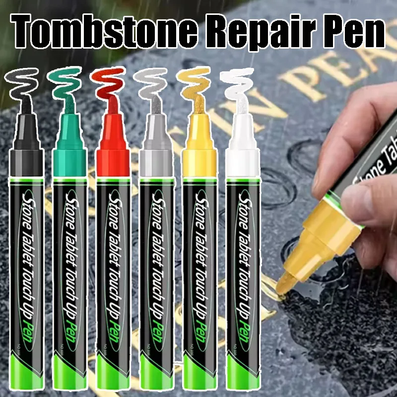 3-in-1 Tombstone Garden Repair Pen for Stone Metal Rubber Surfaces  Quick Concealment of Imperfections on Memorials Yard Decor