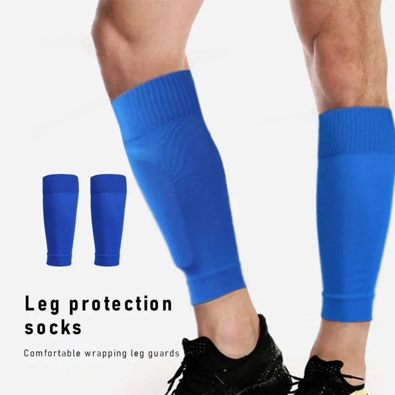 

1 Pair Football Shin Guards Practical Leg Sleeves Adult Support Socks Shin Protector Soccer Gear Supporting Sock