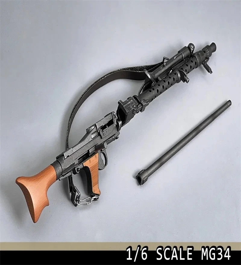 1/6 Soldier Accessories WWII MG34 Rifle Weapon 21CM Plastics Model Toy Fit 12\'\' Action Figures In Stock