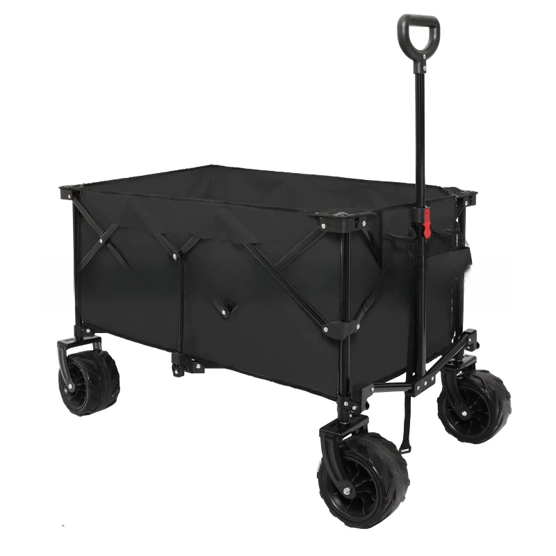 

Large capacity outdoor campsite folding push-pull cart camping trailer