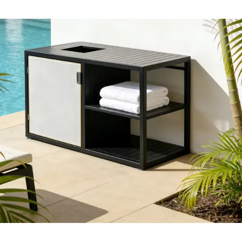 Waterproof Aluminum Outdoor Storage Locker for Poolside Patio Beach Towels and Gear Multipurpose Weather Resistant Cabinet