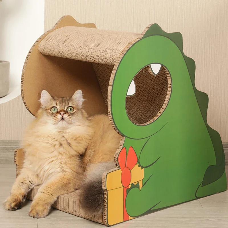 Little Dinosaur Cat Scratching Board Cat Climbing Frame Corrugated Paper Nest Cat Toy Claw Board