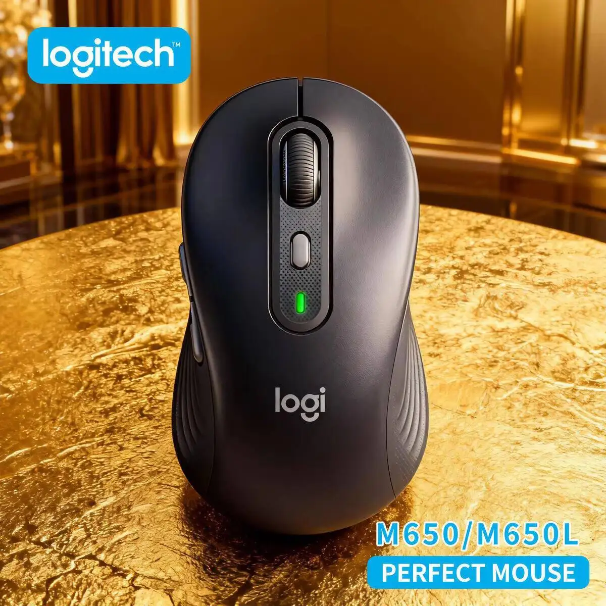 Logitech M650 Wireless Mouse - 5 Buttons (Left/Right/Back/Forward/Scroll), Ergonomic Design, SilentTouch, 10m Wireless Range
