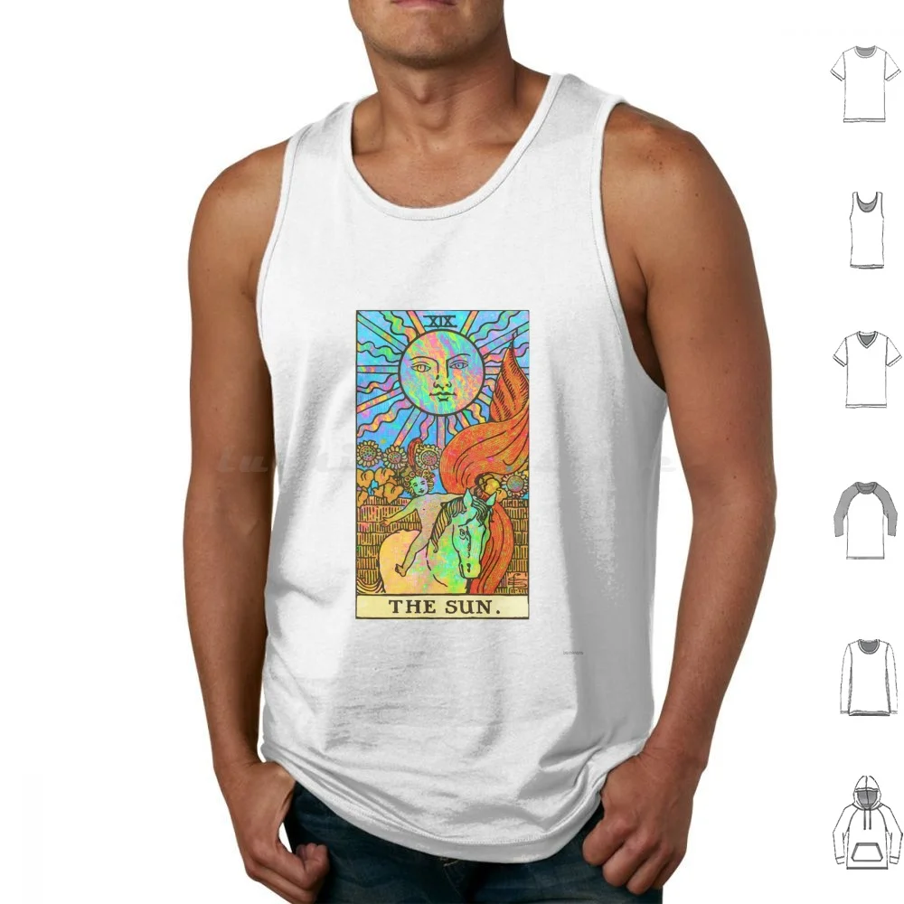 Psychedelic Tarot : Rainbow Sun ( No Border ) Tank Tops Vest Sleeveless Tarot Trippy Psychadelic Neon Tripping Drugs Druggie