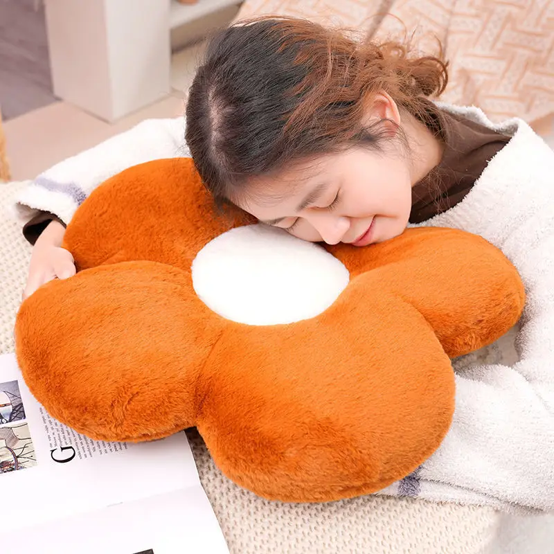 Flower Pillow Cushion Office Sedentary Waist Cushion Living Room Dining Table Chair Plush Cushion Butt Cushion Seat Cushion