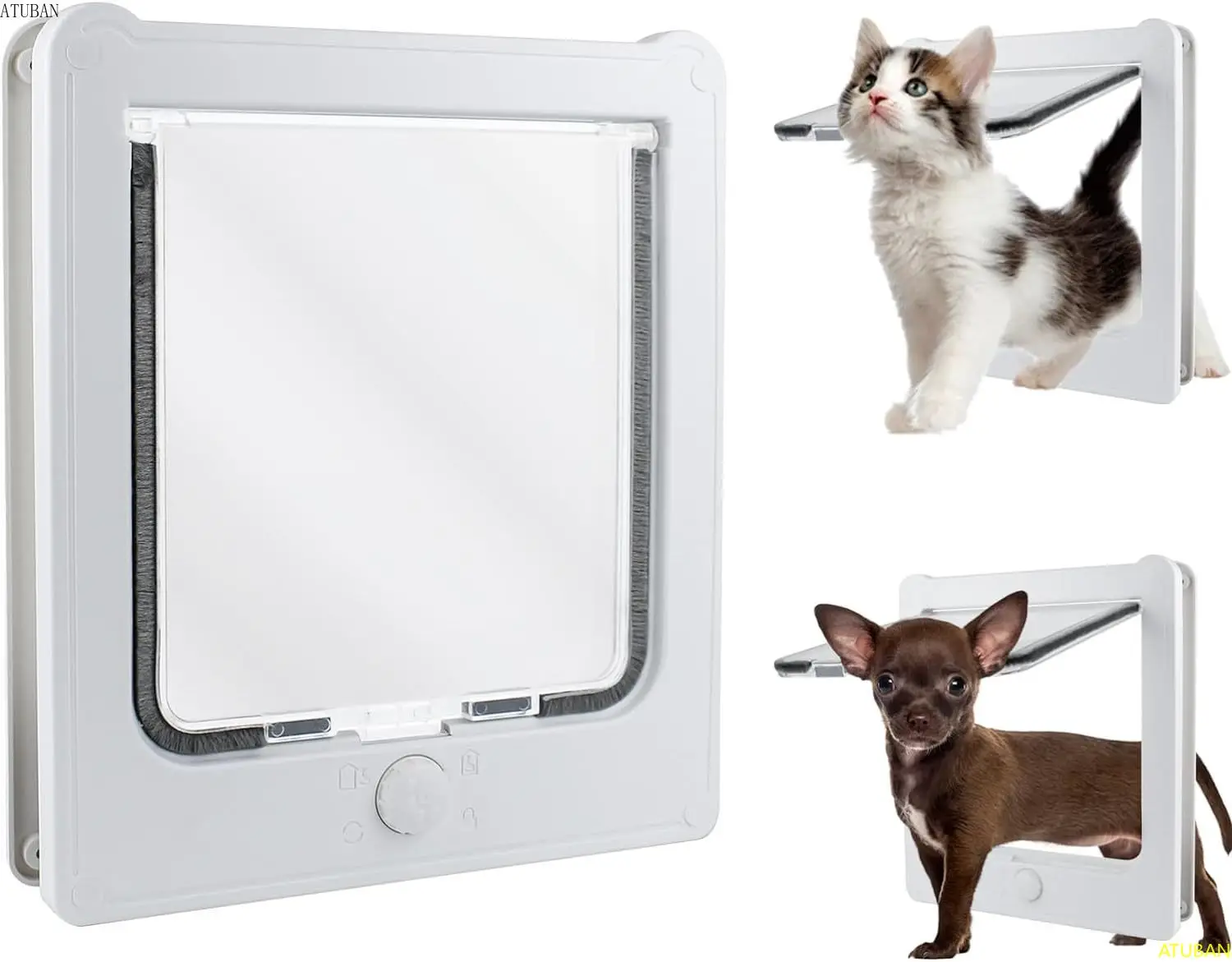 Cat Door with 4 Switching Modes