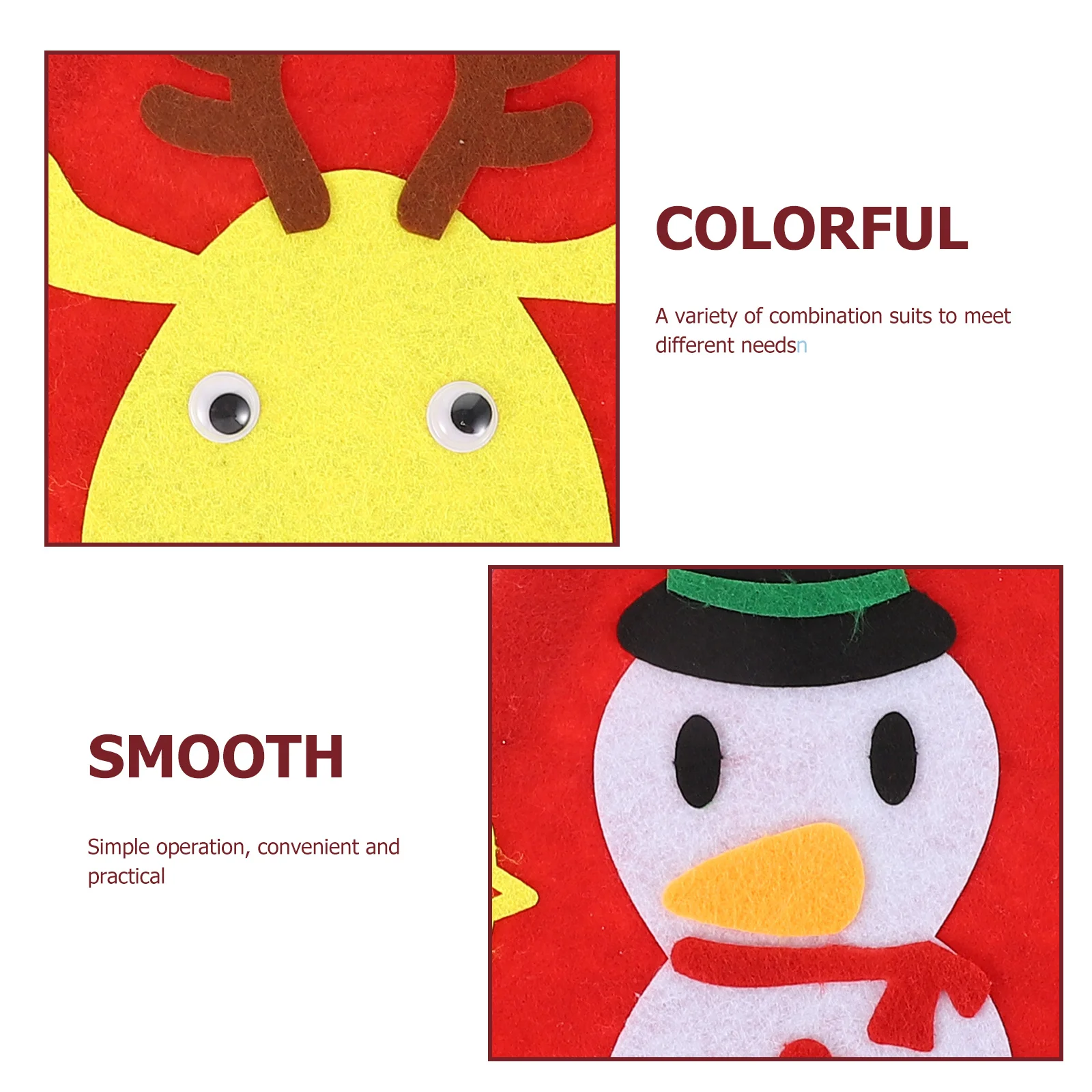 

5Pcs DIY Christmas Hats Accessories Lovely Pattern Design Safe Ecofriendly Fabric Christmas Hat Making Kits Santa Hat Kits