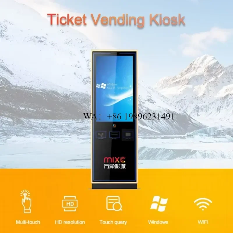 43 Inch Self-Service Ticket Vending Kiosk OEM Touch Screen Multi-Function Ticket Dispenser Terminal SDK Indoor