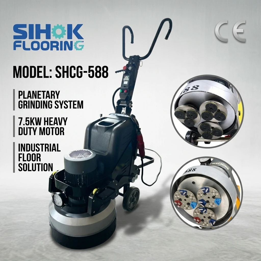 SHCG-588 Planetary Floor Grinder 7.5KW Heavy Duty Concrete Grinding Polishing Machine For Epoxy Removal