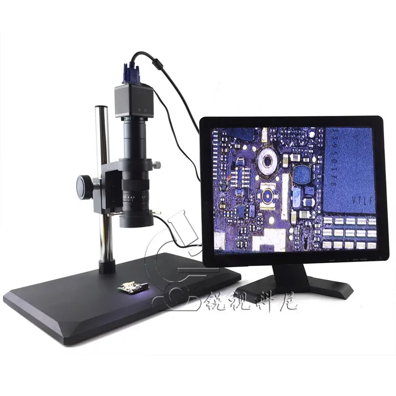 HD 2 million video optical microscope VGA+USB dual output electron microscope repair magnifier