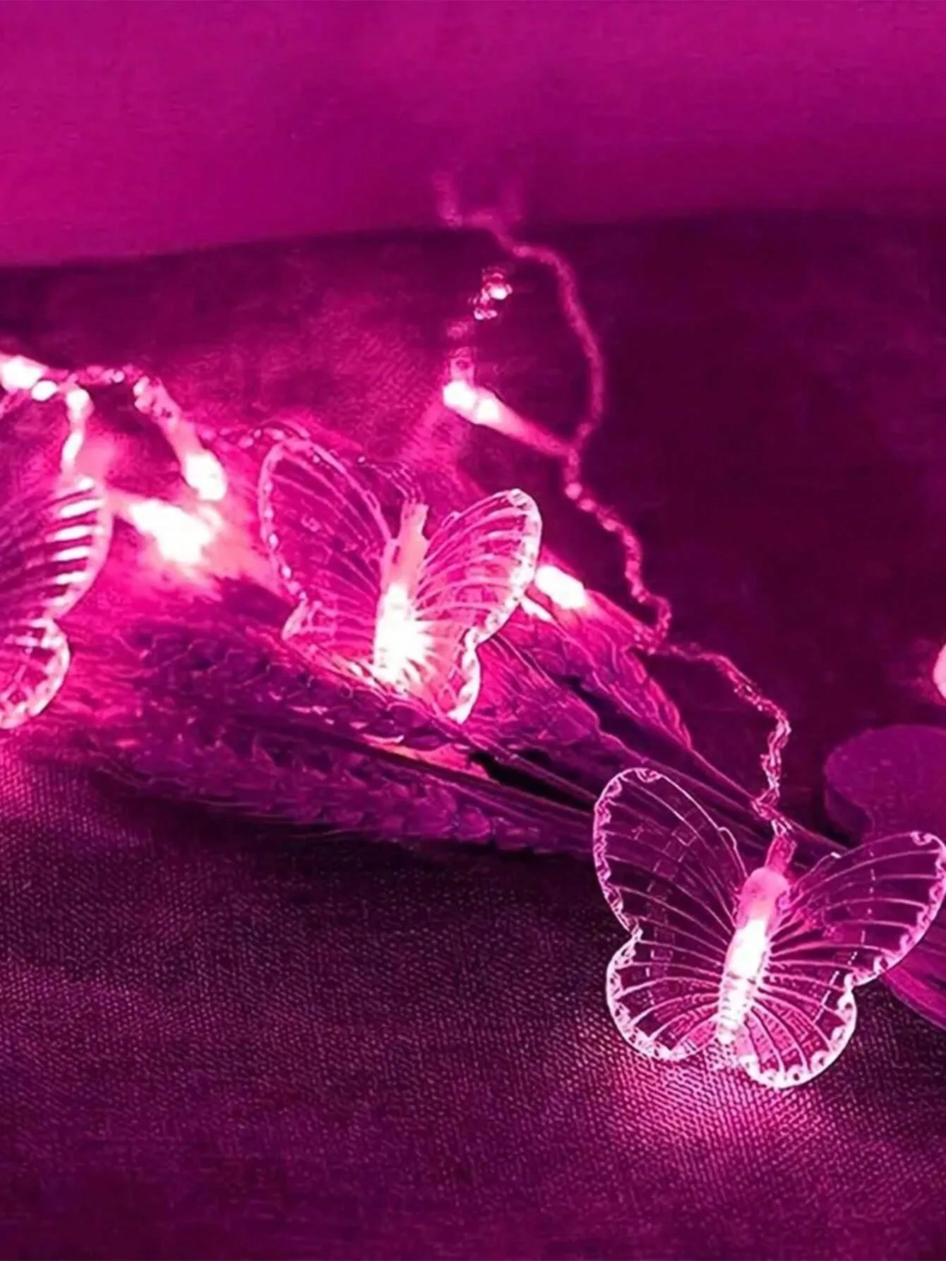96 LED Butterfly Curtain String Lights 3.5m USB Powered with Remote Control 8 Modes for Home Bedroom Wedding Party Decoration