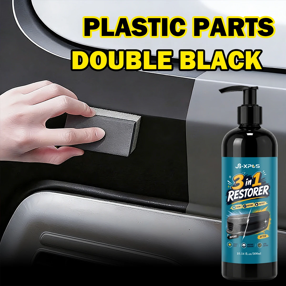 Car Plastic Leather Restorer High Concentration Black Waterproof UV Coating Matte Gloss Finish Long-Lasting Trim Renew YT2021