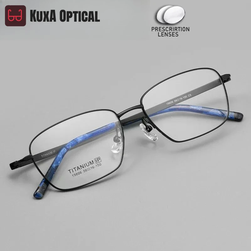 

KUXA Men Square Optical Eyewear Titanium Prescription Glasses Myopia Progressive Lense Scratch Resistant Eyeglasses Photochromic