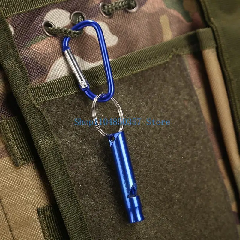 

652F Громкий свисток выживания из алюминиевого сплава с карабином для чрезвычайных ситуаций на открытом воздухе, походов,