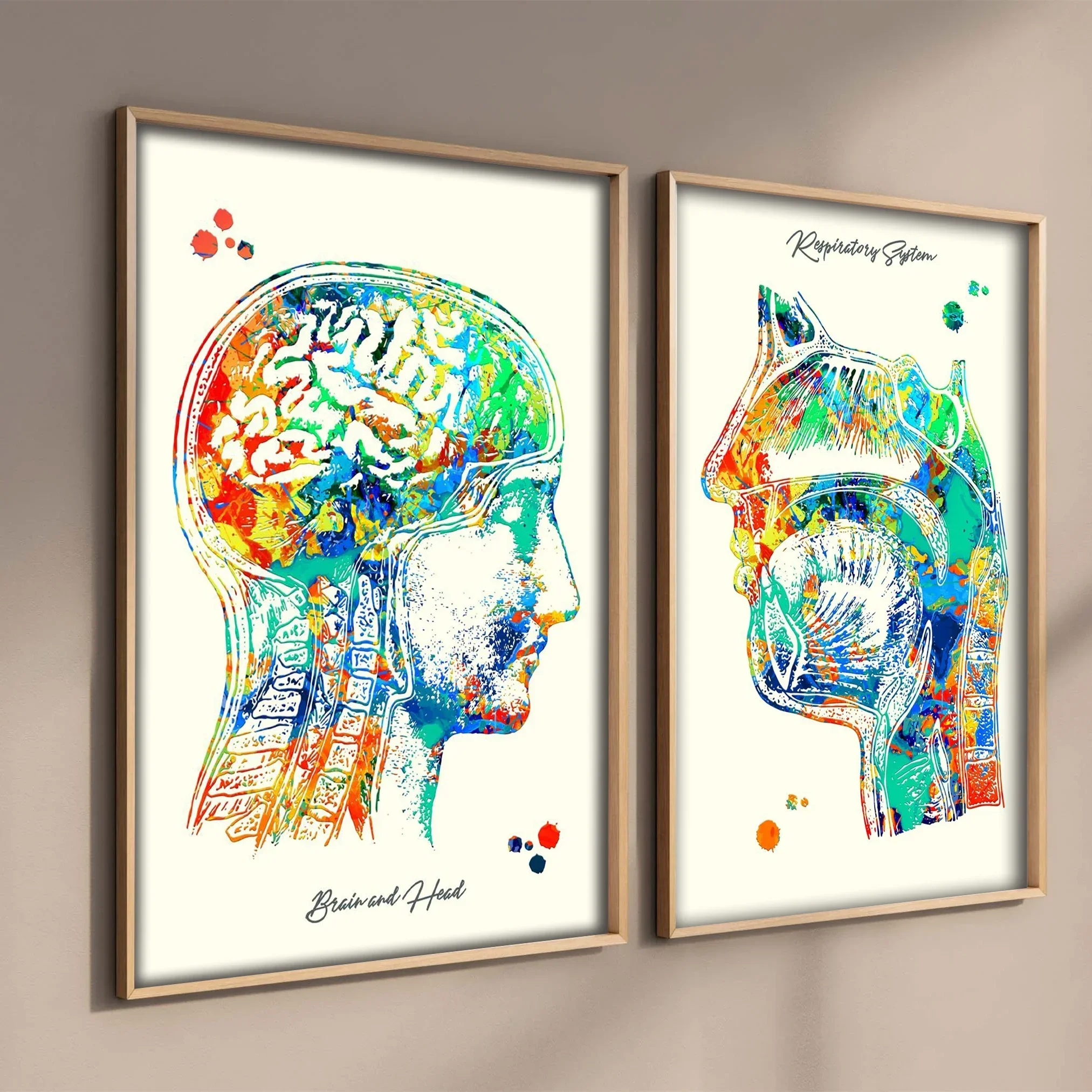 Pop Vintage Colorful Human Anatomy Poster Aesthetic Hand Heart Lung Canvas Painting Living Room Bedroom Home Decor