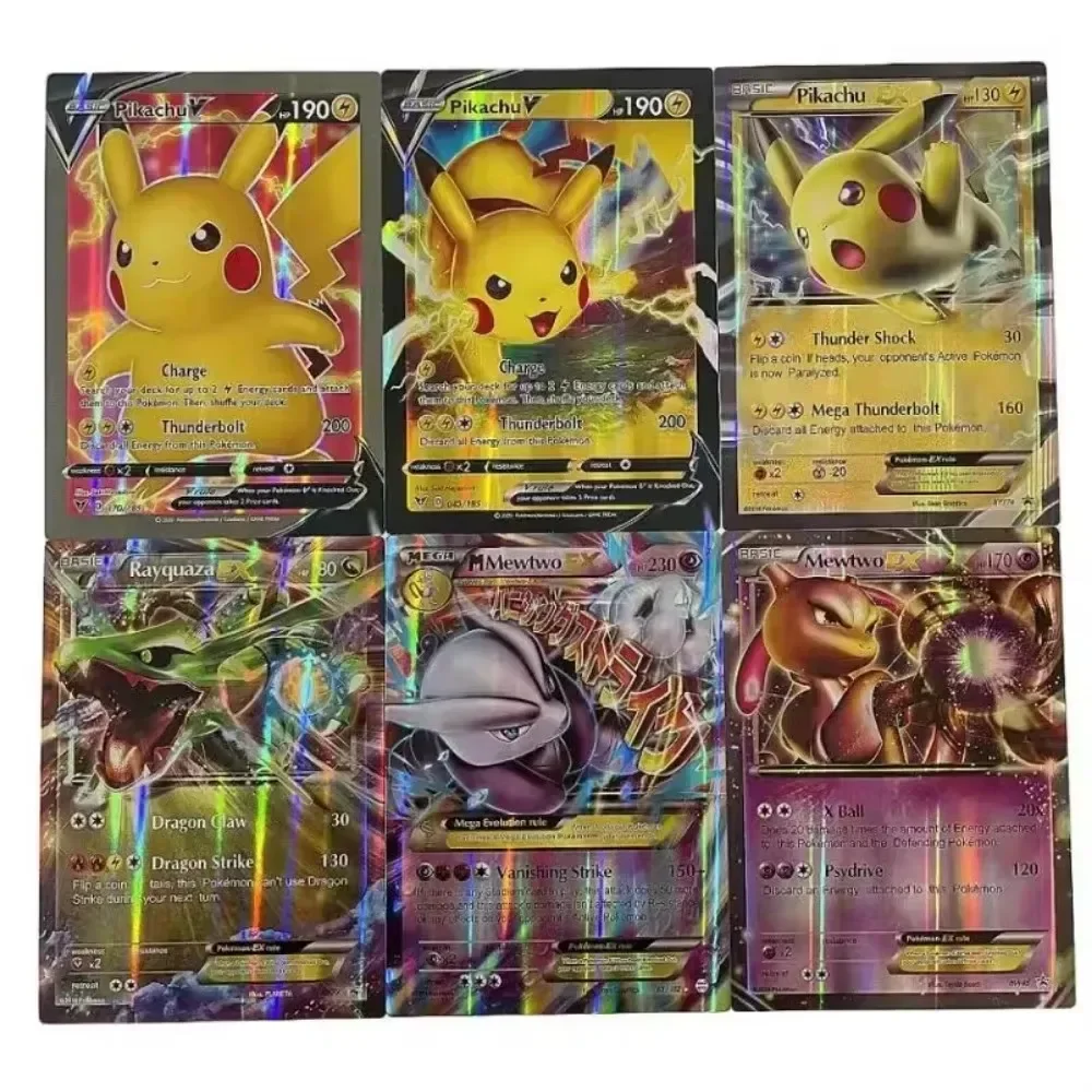 12/30Pcs Pokemon Oversized Cards Jumbo Letters Card Vmax Vstar GX Arceus Pikachu Charizard Super Shiny Rare Card Birthday Gift